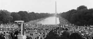 NBC News -- MARCH ON WASHINGTON FOR JOBS AND FREEDOM 1968 -- Pictured: Crowds gather at the National Mall during the March on Washington for Jobs and Freedom political rally in Washington, DC on August 28, 1963 -- (Photo by: NBC/NBCU Photo Bank via Getty Images) 